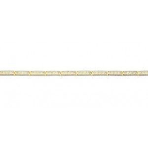 2 tone gold bracelet 10kt cz 5mm -7.25" VI60-8